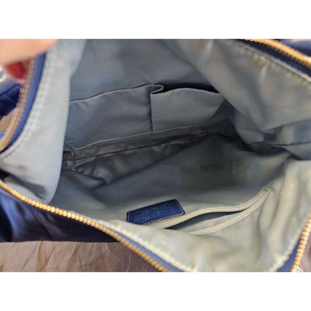 coach purse no B 1069 14783 Blue Leather front snap pocket top handle chic boho - Picture 8 of 10